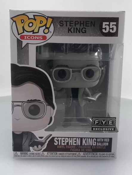 Funko POP! Icons Stephen King with Red Balloon (Black & White) #55 Vinyl Figure - (115658)