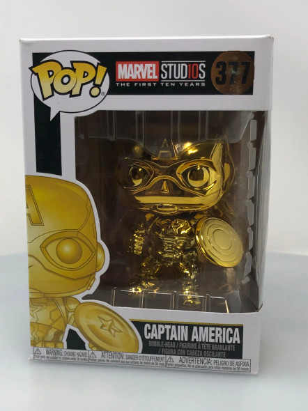 Funko POP! Marvel First 10 Years Captain America (Gold) #377 Vinyl Figure - (178913)