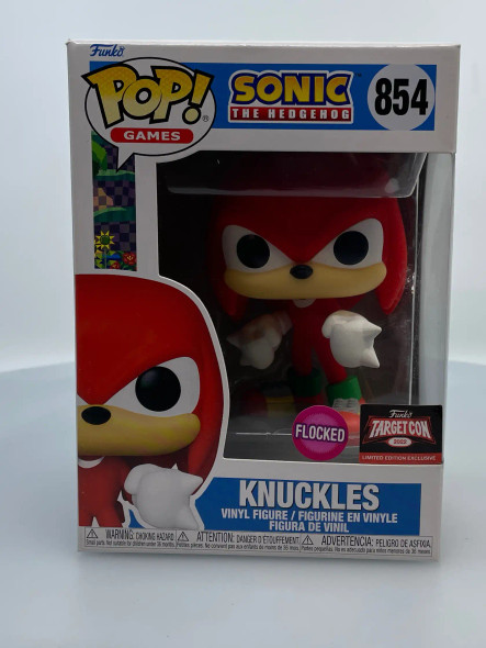 Funko POP! Games Sonic The Hedgehog Knuckles (Flocked) #854 Target Con Exclusive - (197892)
