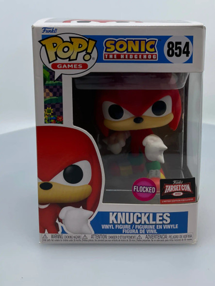 Funko POP! Games Sonic The Hedgehog Knuckles (Flocked) #854 Target Con Exclusive - (202647)