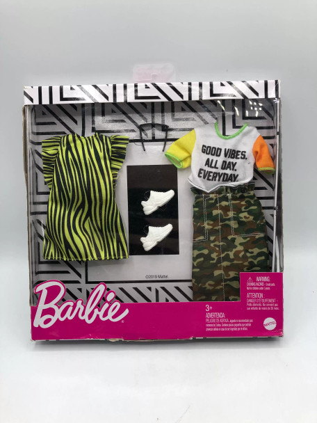 Fashions 2-Pack Camo Pencil Skirt, Color-Blocked T-Shirt, Lime Green Animal-Prin - (104892)