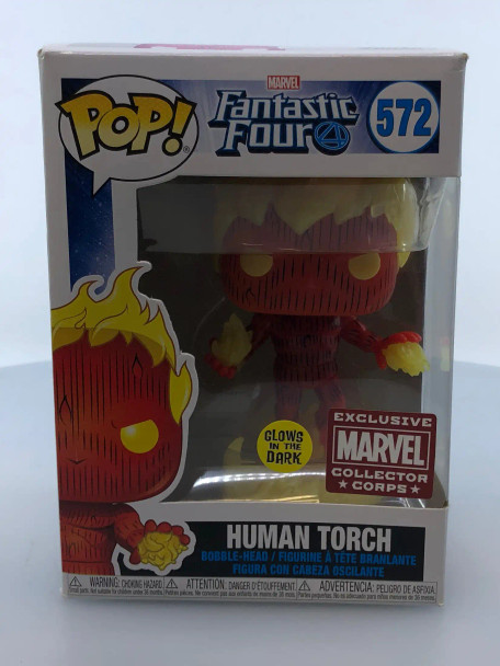 Funko POP! Marvel Fantastic Four Human Torch (Translucent) #572 Vinyl Figure - (197922)