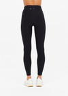 THE UPSIDE women's black Peached 25in Midi Pant is a mid-rise 7/8 length legwear made from recycled soft peached fabric with breathable and moisture-wicking fabrics.