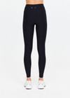 THE UPSIDE women's black Peached 25in Midi Pant is a mid-rise 7/8 length legwear made from recycled soft peached fabric with breathable and moisture-wicking fabrics.