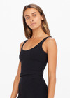 PEACHED TESS CROP - BLACK [USW021007]