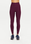 THE UPSIDE women's purple fig Peached 25inch High Midi legging features a high-rise waistband and printed arrow logo at the back.