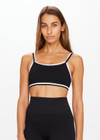 THE UPSIDE women's black double layer Form Seamless Kelsey Bra made with Form Seamless fabric has mid coverage and support, and features moisture control properties.