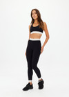 THE UPSIDE women's black Jagger Ness Racerback Bra is made from recycled sof peach with a brushed handfeel and moisture wicking, breathable and quick drying properties. This supportive, t back sports bra feature removable bust cups and discreet mesh pocket at the back. Designed for yoga, pilates and barre.