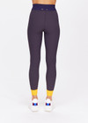 THE UPSIDE women's yellow Dunes 25 inch Midi Pant is made from recycled textured rib fabrication with moisture wicking properties. The mid-rise pant is styled with navy and yellow for style and an elasticated drawcord through the waist for the perfect fit. Designed for the gym.