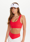 THE UPSIDE women's white Pacific Elite Visor is made from recycled fabric. The sun visor features adjustable strap and mesh inner headband. Designed for tennis and pickleball.
