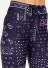 THE UPSIDE women's paisley Vaquero 25 inch Midi Pant is made from recycled super soft fabric. The 25 inch legging features elastic waistband with drawstring. Designed for yoga, pilates and barre.