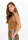 THE UPSIDE women's brown Babylon Button Knit Vest is made from organic cotton. The knitted vest features button-down front. Designed for layering and lifestyle wear.