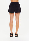 THE UPSIDE women's black Saddle Up Ziggy Short is made from hemp and cotton blend. The gym short features elastic waist and pockets. Designed for comfort.
