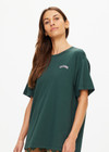 THE UPSIDE women's dark green oversized Alumni Sammi crew neck Tee is made from organic cotton and features logo at front chest and soft rib neckline.