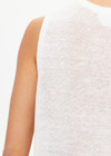 THE UPSIDE women's white Knitted Logo Tara Tank Top is made from linen. The relaxed tank top features embroidered logo. Designed for comfort.