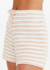 THE UPSIDE women's natural Canyon Roller Knit Short is made from organic cotton. The fitted short features pockets and elastic waistband with drawstring. Designed for lifestyle wear.