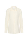 THE UPSIDE women's cream Hotel Du Cap Long Sleeve Shirt is made from tencel linen blend. The button up shirt features wide sleeve cuffs. Designed for layering and travel.