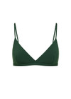 THE UPSIDE women's green Sunbathing in Capri Fixed Tri is made from recycled fabric. The triangle bikini features adjustable strap and back clip. Designed for swim.