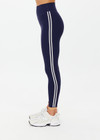 THE UPSIDE women's navy recycled peached Daytona 25 inch Legging is designed for a high-rise supportive fit and features contrast cream binds. Perfect for yoga.
