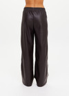 THE UPSIDE women's brown recycled fabric Vegan Leather Twilight Pant features an elasticated waistband with contrast white binds down the side. The perfect addition to your everyday wardrobe.