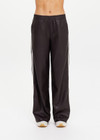 THE UPSIDE women's brown recycled fabric Vegan Leather Twilight Pant features an elasticated waistband with contrast white binds down the side. The perfect addition to your everyday wardrobe.