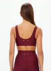 THE UPSIDE women's merlot Oxford Harley Scoop Sports Bra is designed for supportive fit and features elasticated underbust and removable cups. Made for pilates.