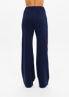 THE UPSIDE women's navy Vitesse Marnie Wide Leg Pant in slinky fabrication featuring a high rise elasticated waistband, drawcord and side seam pockets. Ideal for everyday leisure.