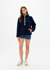 THE UPSIDE women's blue stripe Harlow Fleece Pullover is designed for a relaxed fit and features zip pockets and elasticated waist and cuffs. Made for lifestyle.