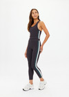 THE UPSIDE women's charcoal Limiter Sophie Crop is designed for a soft & supportive fit in a recycled rib fabrication and features removable cups. Made for yoga & pilates.