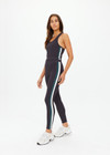 THE UPSIDE women's charcoal Limiter 25inch Legging is designed for a soft & supportive fit in a recycled rib fabrication and features a folded waistband. Made for yoga & pilates.
