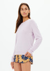 THE UPSIDE women's purple Gisella Wool Sweater is designed for a regular fit and features a embroidered arrow on back of neck. Made for lifestyle.