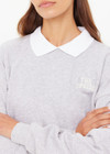 THE UPSIDE women's grey organic cotton Pascal Collared Crew is designed for a relaxed fit and features embroidered logo on front chest. Perfect for everyday wear.