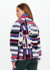 THE UPSIDE women’s Harlow Fleece Zip Through in multi star design features a relaxed fit, contrast woven binds, and a zip chest pocket. Made for everyday wear.