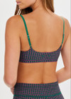 THE UPSIDE women's check Aliki Ballet Bra offers a comfortable fit with adjustable elastic straps in a textured green gingham fabric. Made for yoga and Pilates.