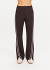 THE UPSIDE women's brown lenzing viscose Petra Flare Pant features splits at hem bottoms and side seam pockets. Made for lifestyle.