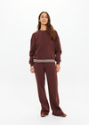 THE UPSIDE women's brown organic cotton Toluca Lisel Crew Neck Sweater offers a relaxed fit with a dropped shoulder and features a ribbed neckline and cuffs. Made for lifestyle.
