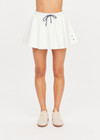 THE UPSIDE women's white tennis, pickleball & padel Daria Skort is made from organic cotton and features an internal short with elasticated waistband and drawcord.