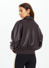 THE UPSIDE women's brown Zariah Bomber Jacket, made from soft vegan leather fabrication, is a regular fit and features a zip-through front and patch pockets. Made for lifestyle.