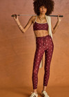 THE UPSIDE women's maroon recycled supersoft Bandhani Bowie Bra has a soft, supportive fit with scooped front, T-bar back, and removable bust cups.