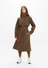 THE UPSIDE women's green James hooded trench coat features recycled waterproof polyester, a true-to-size fit and adjustable waist belt. Made for lifestyle.