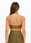THE UPSIDE women's olive eco tech Oxford Ulla Halter Bra is designed for a supportive and comfortable fit and features a mid-coverage scoop halter. Made for performance.
