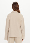 THE UPSIDE women's khaki recycled cotton Soho Rhea Collared Top is designed for a relaxed fit and features a collar at neck with front button opening. Made for lifestyle.