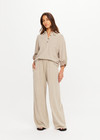 THE UPSIDE women's khaki recycled cotton Soho Tokio Wide Leg Pant is designed for a relaxed fit and features a soft encased elasticated waistband and wide leg. Made for lifestyle.