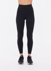THE UPSIDE women's black recycled jacquard Castilla 25inch Legging is high-rise with a V panel waistband. Made for yoga & pilates.