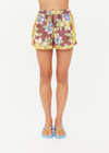 THE UPSIDE women's floral Isla Klio Short offers a relaxed fit in our vintage Isla hibiscus design and features a soft elasticated waistband and yellow drawcord. Made for lifestyle.