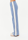 THE UPSIDE women's blue stripe Palmas Marnie Wide Leg Pant offers a high-rise, wide leg fit and features an elasticated waistband and side pockets. Made for lifestyle.