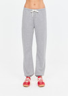 THE UPSIDE women's grey cotton Hit The Road Track Pants are mid-rise with french terry fabrication, a soft elasticated drawcord waistband and cuffs. Made for lifestyle.