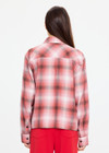 THE UPSIDE women's red plaid Boyfriends Carpenter Shirt is a collared long sleeve button-up in soft fabrication with patch pockets at chest. Made for lifestyle.
