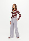 THE UPSIDE women’s sparkle grey Galaxia Marnie Wide Leg Pant is high rise with side pockets, an elasticated waistband and a maroon drawcord. Made for lifestyle.