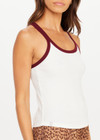 THE UPSIDE women’s cream 100% organic cotton Pipa Rib Tank Top is designed for a true to size fit and features a scoop neckline and racerback silhouette. Made for lifestyle.